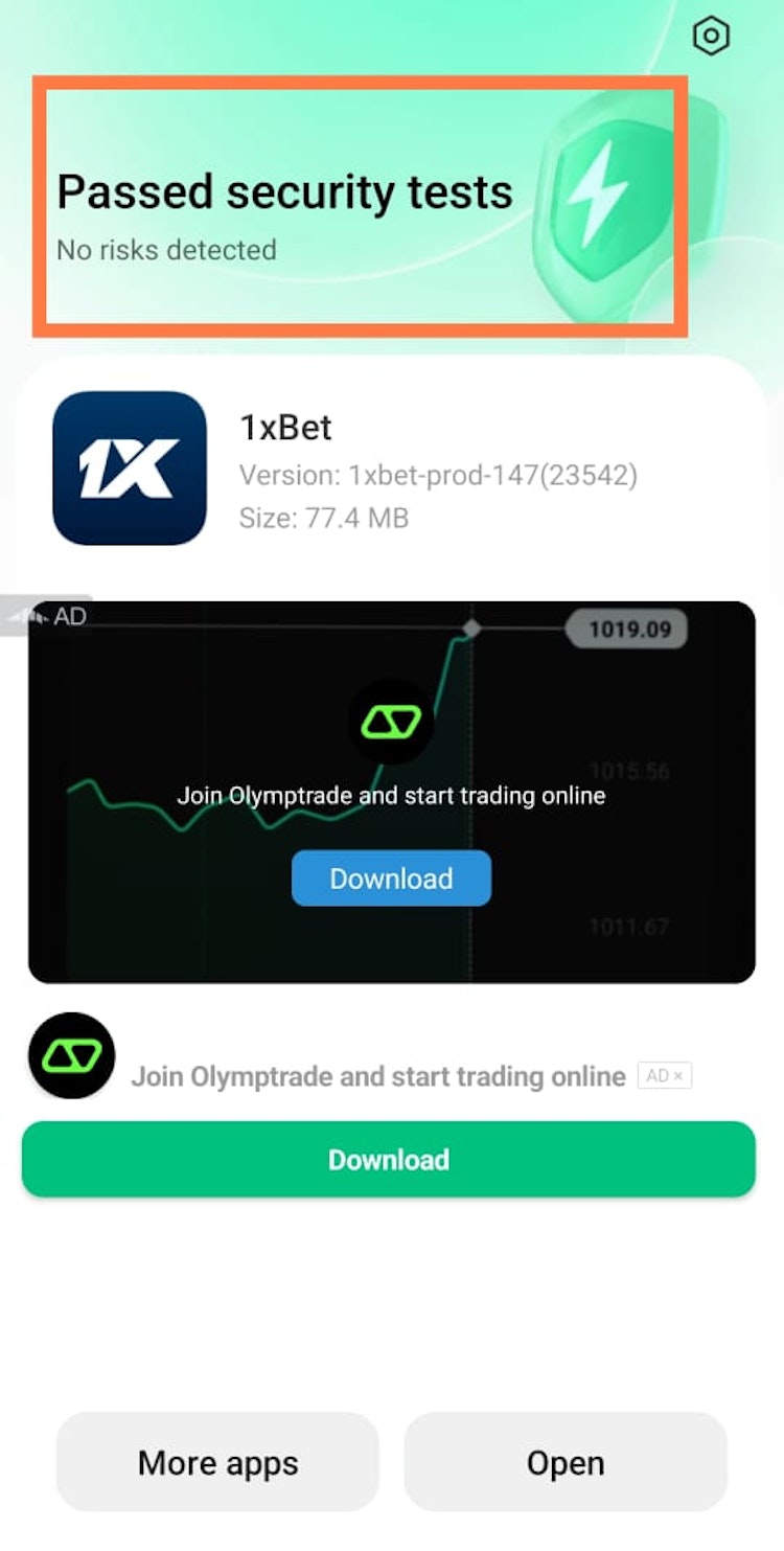 أمان تثبيت برنامج 1xbet على الأندرويد