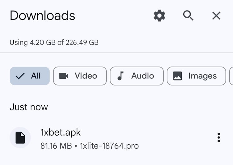 ملف apk برنامج 1xbet
