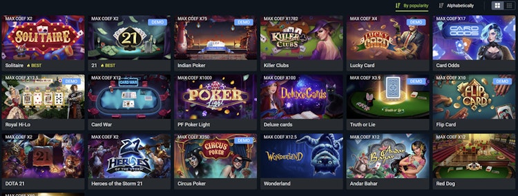 العاب البطاقات في 1xbet