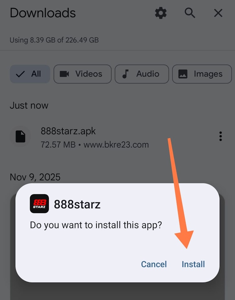 تثبيت 888starz موبايل