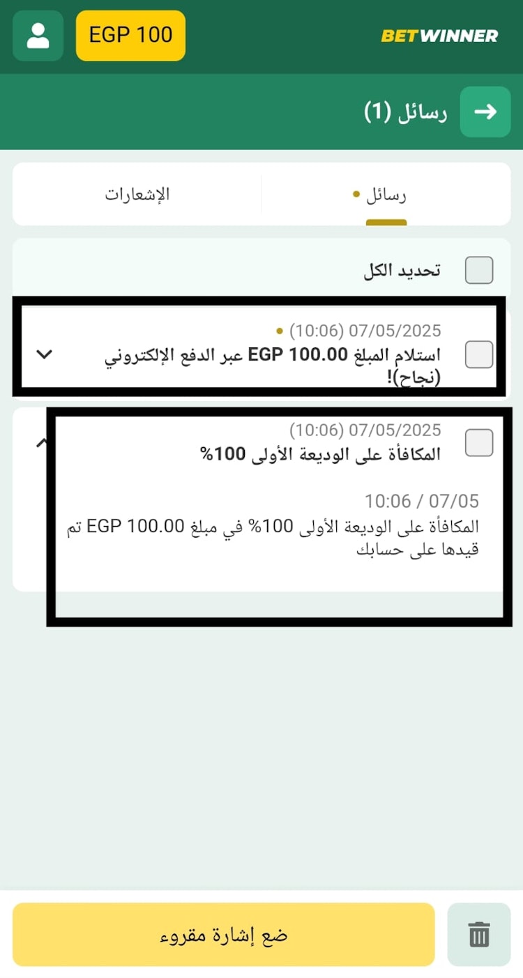 الحصول على مكافأة برومو كود بيت وينر