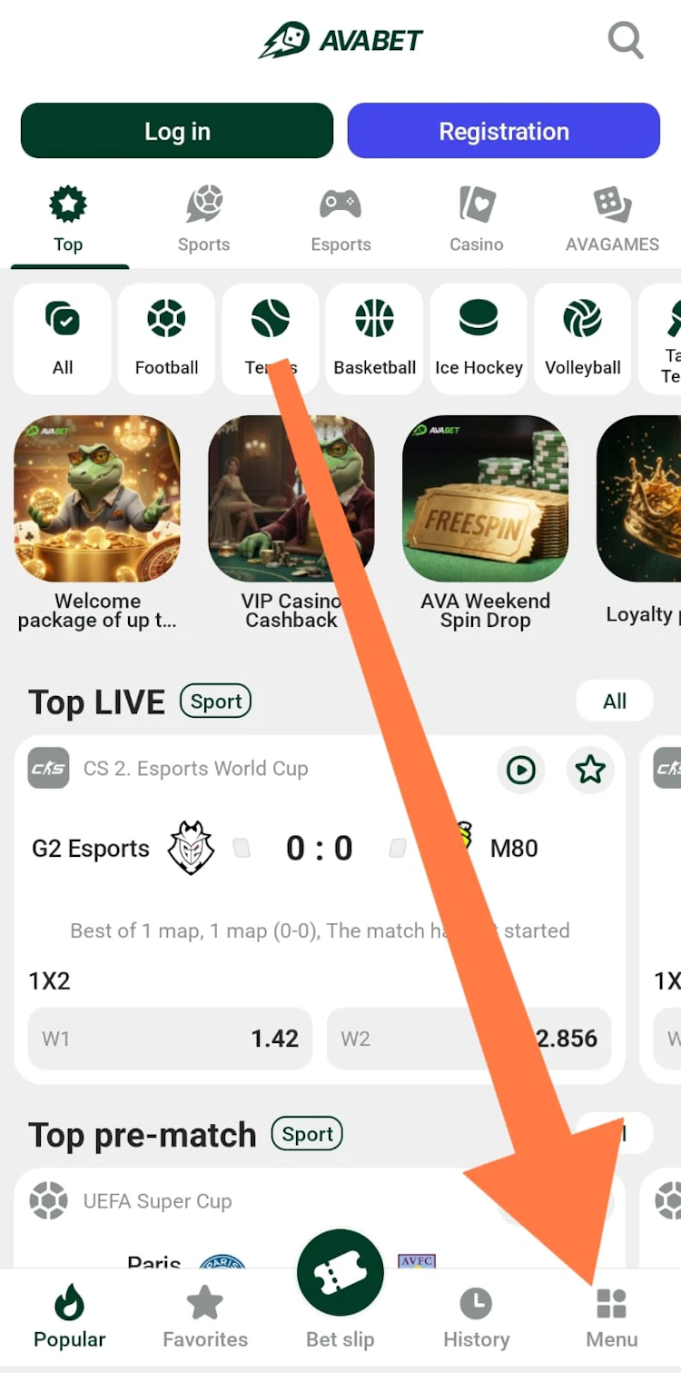قائمة avabet app android