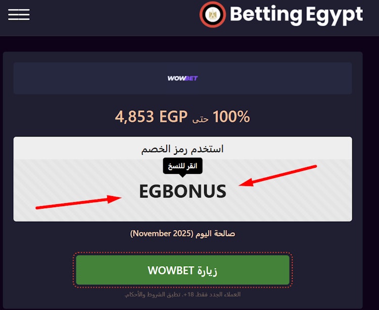 نسخ بروموكود wowbet