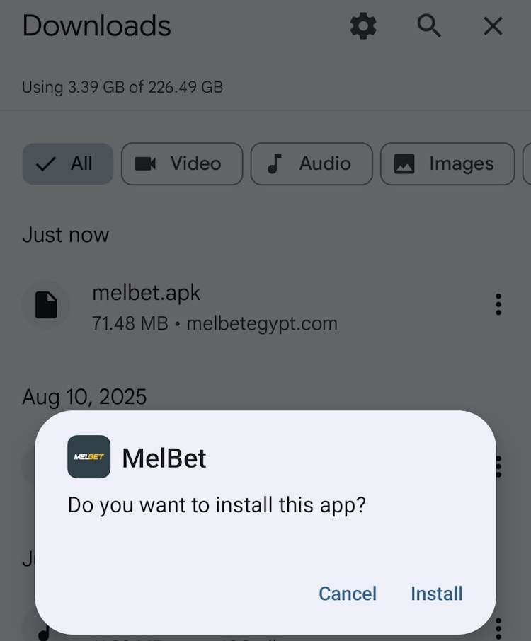 تثبيت تطبيق برنامج melbet موبايل