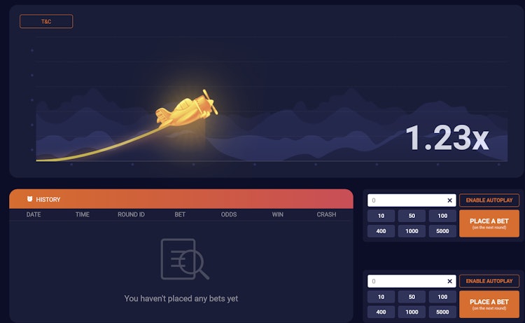 لعبة تحطم الطائرة من melbet