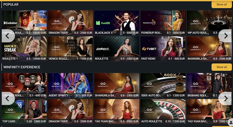 العاب كازينو مباشر من melbet