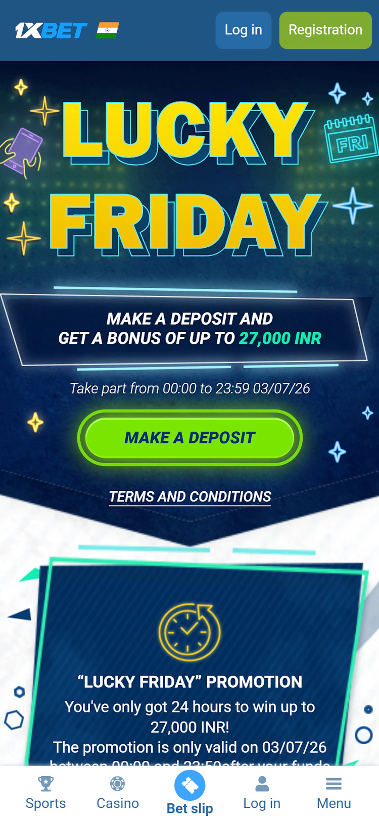 1xBet lucky friday