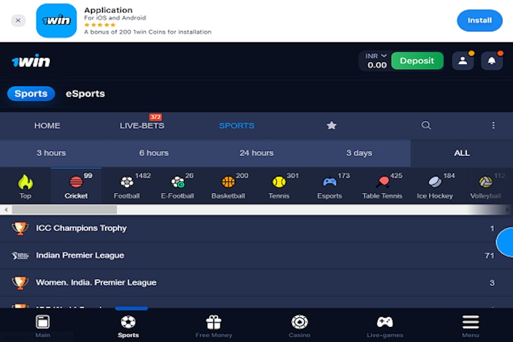 1win betting app