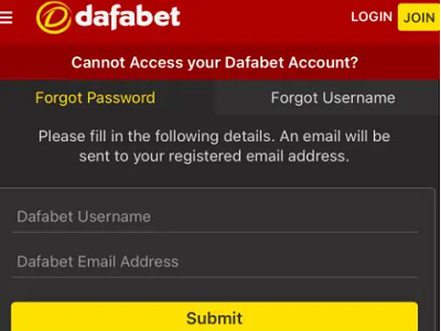 Dafabet forgot password