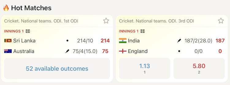 Parimatch live cricket betting