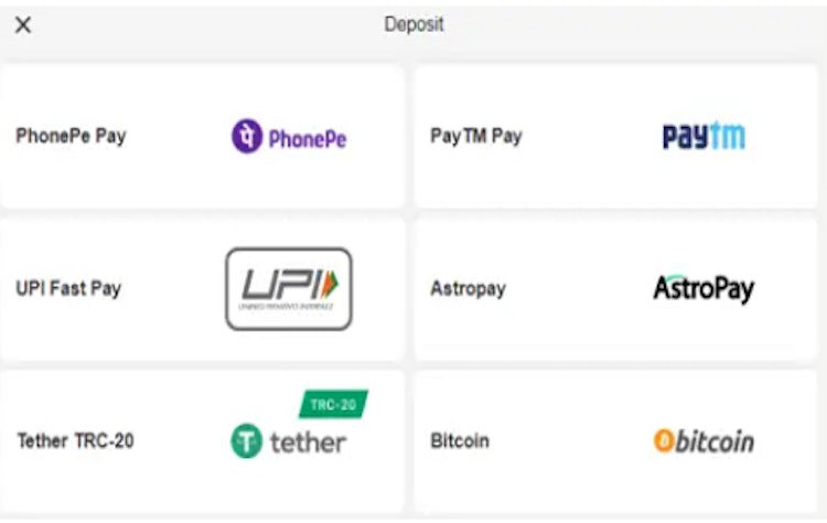 Parimatch Deposit Methods