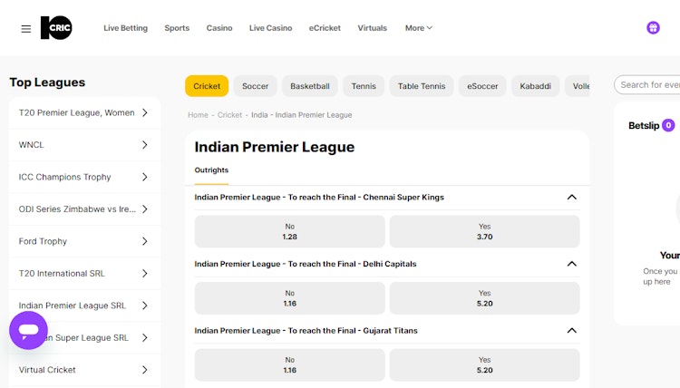 10Cric IPL betting site