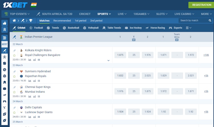 1xBet IPL betting site