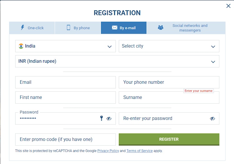 Cricket betting sites registration