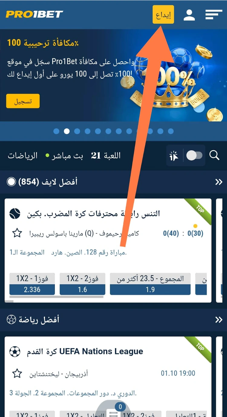 ايداع pro1bet