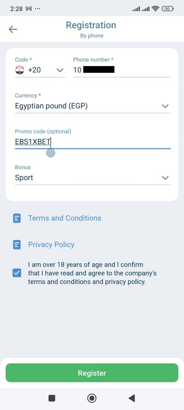 كيفية فتح حساب 1xbet