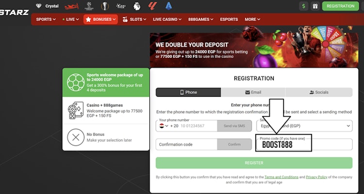 أقوى برومو كود 888starz رهان مجاني