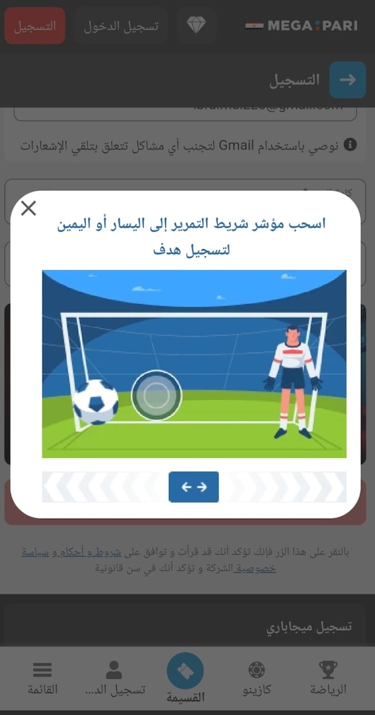 الاختبار الأمني عند تسجيل ميجابييري