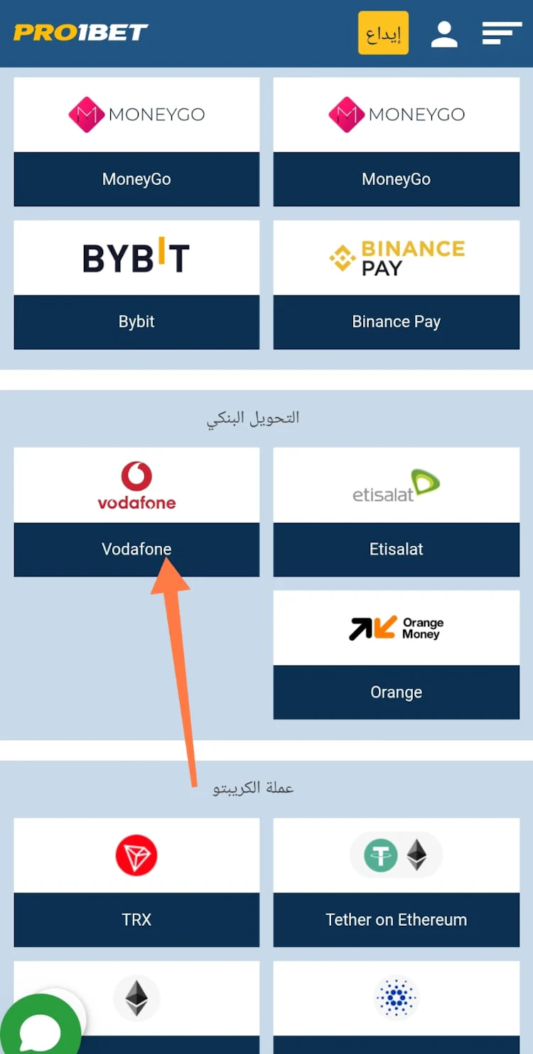 إيداع pro1bet مصر