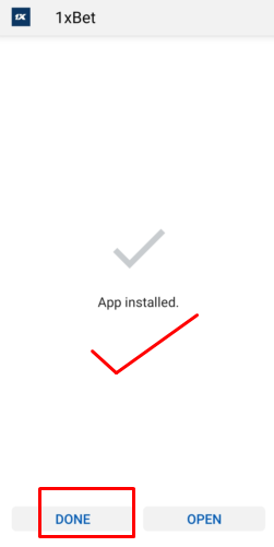 الخطوة الخامسة من تحميل برنامج 1xbet