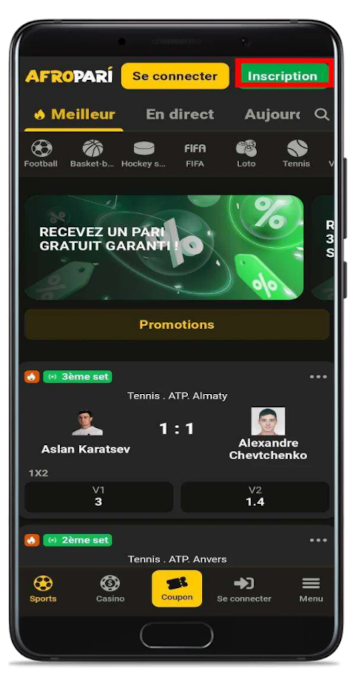 meilleur site paris sportif en togo, afropari