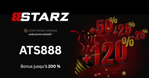 Code promo 888Starz : ATS888 (200% bonus, vérifiés Nov 2025) header image