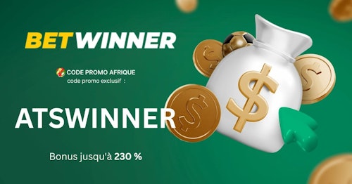 Code promo Betwinner “ATSWINNER” : bonus 230% en Afrique header image
