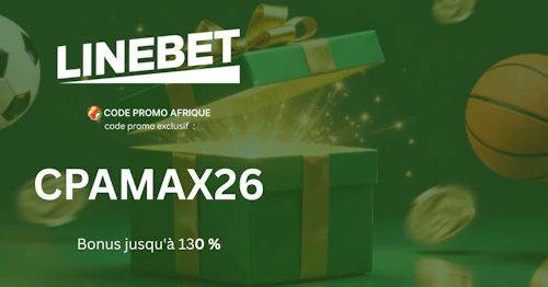 Code promo Linebet : CPAMAX26 - Bonus de 130 % (vérifié Jul 2026)