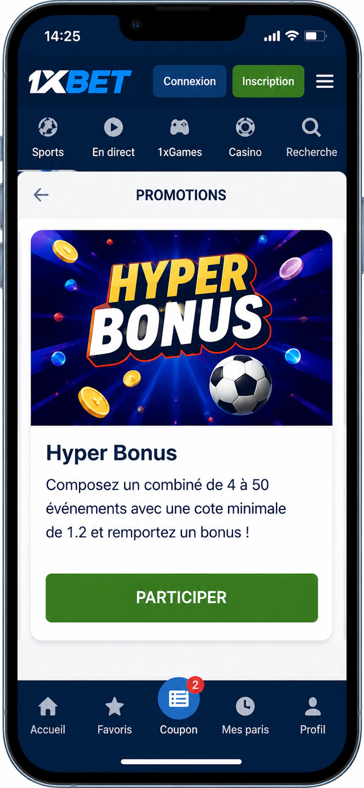 1xbet hyper bonus, comment le retirer et activer