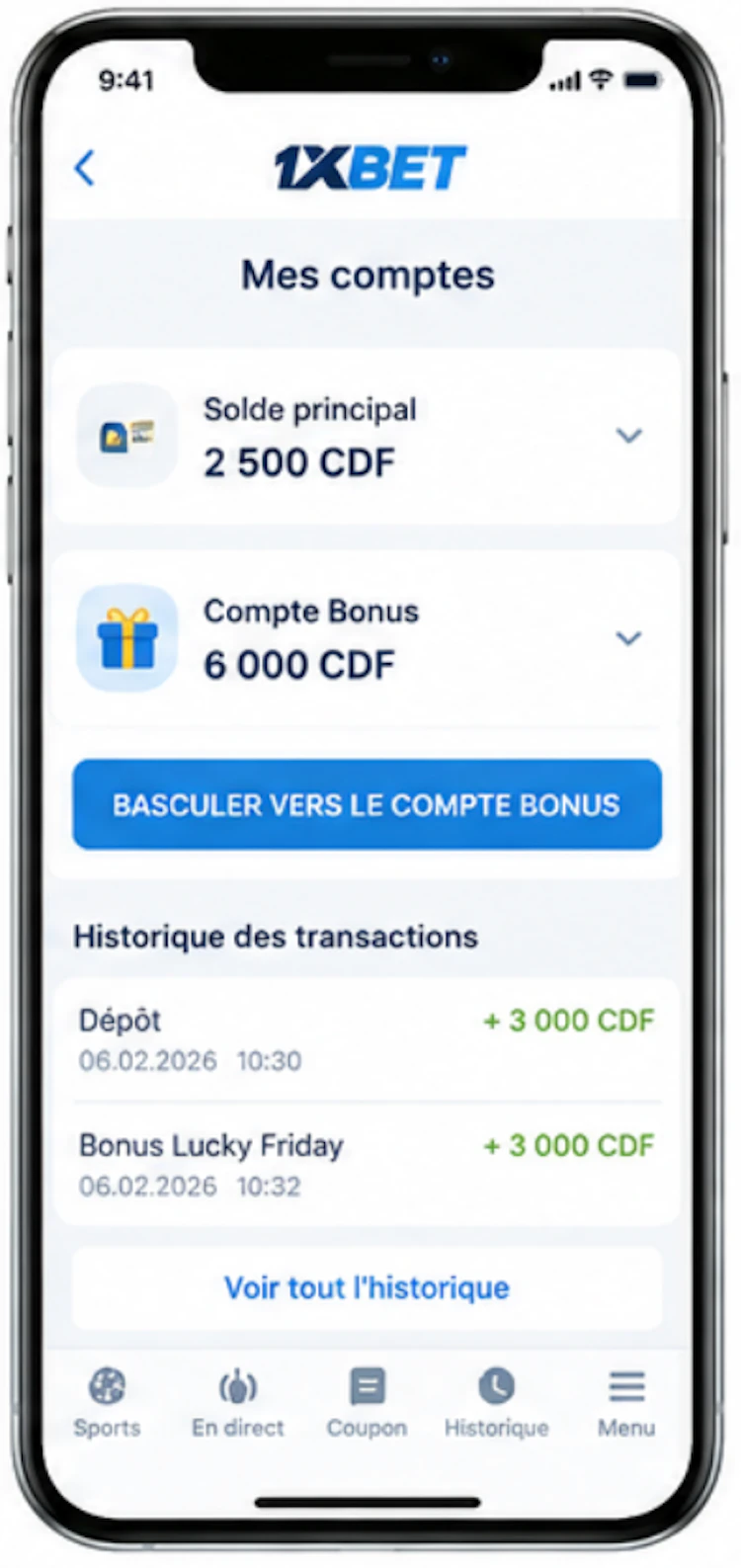 comment retirer le solde bonus 1xbet lucky friday