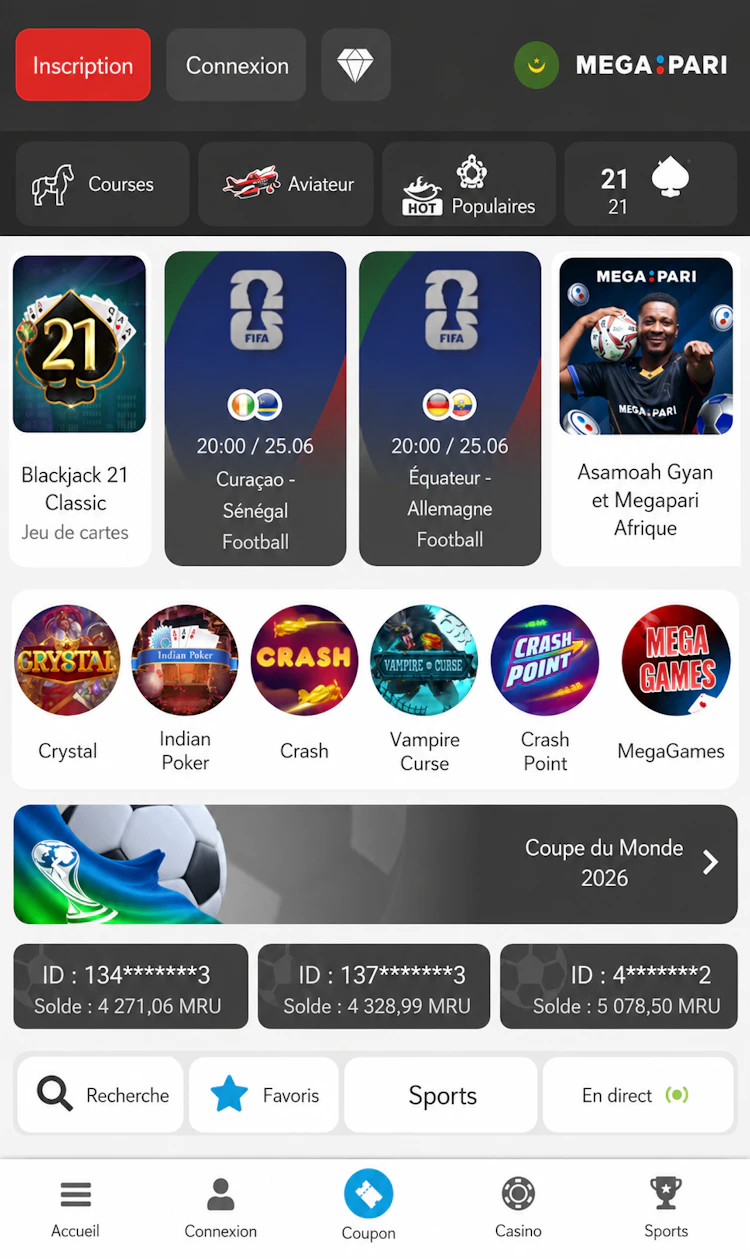 codepromoafrique megapari
