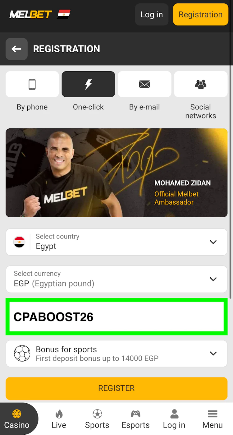 codepromoafrique melbet registration