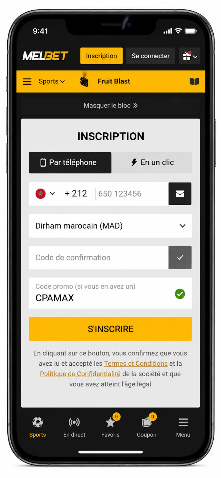 melbet inscription au maroc