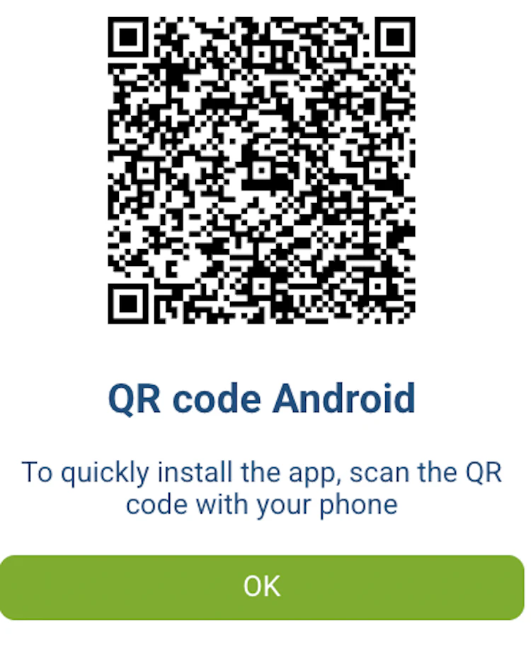 télécharger 1xBet sur Android, qr valide