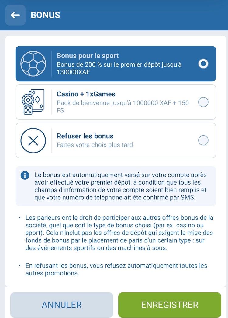 code promo 1xbet le bonus maroc