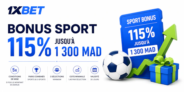 1xbet bonus sport maroc