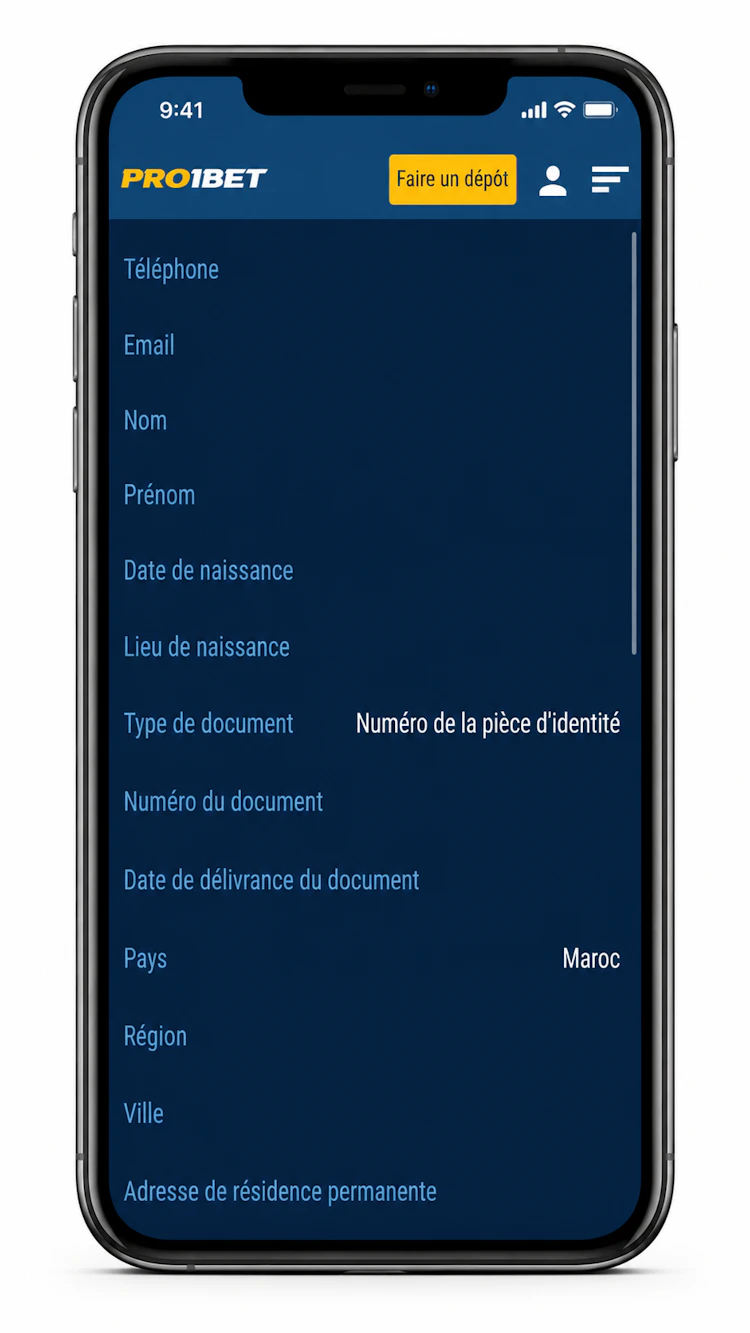activation du profil pro1bet