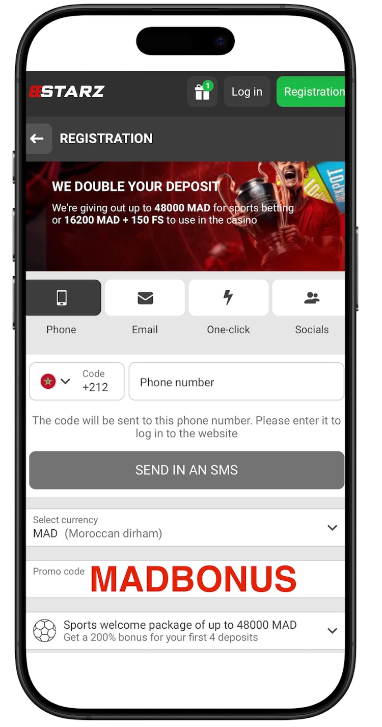 code promo888starz au maroc