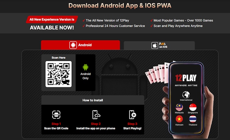 12Play Offers a Android Betting App in Malaysia, iOS Betting App Coming Soon