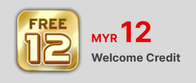 12Play RM 12 free welcome credit badge shown in the Free Credits section