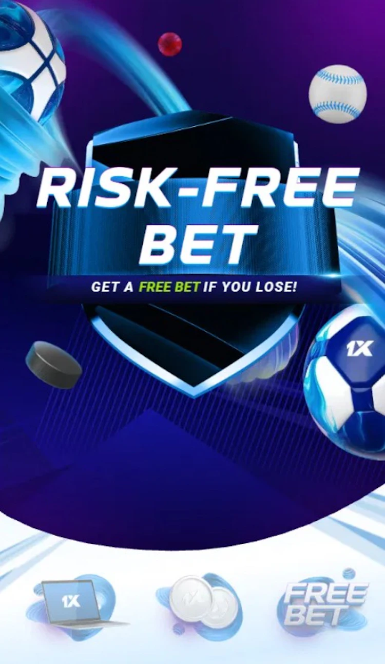 1xBet risk-free bet promotion offering a free bet if your correct score bet loses