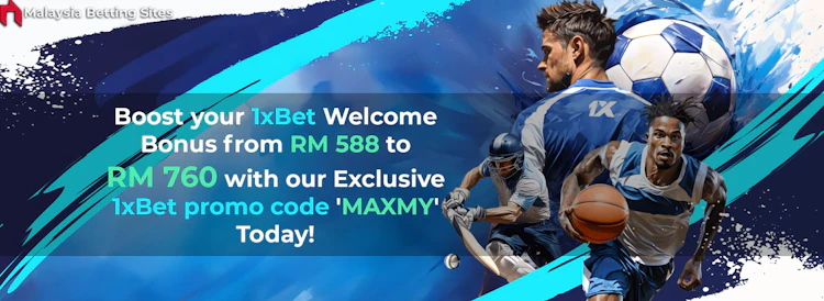 1xBet promo code MAXMY banner boosting esports welcome bonus from RM 588 to RM 760