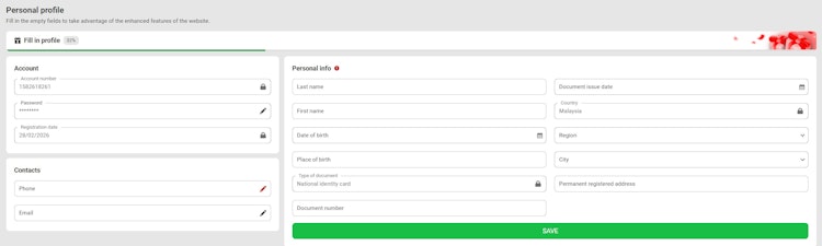 888starz Malaysia Page for KYC Registration