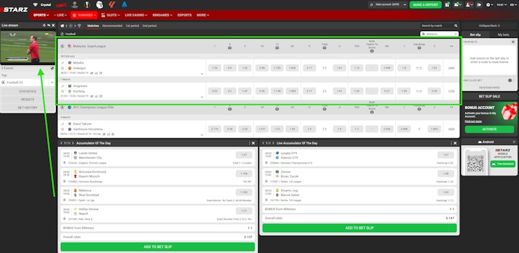 888starz promo code bonus gives access to livestreaming and the Malaysian Superleague