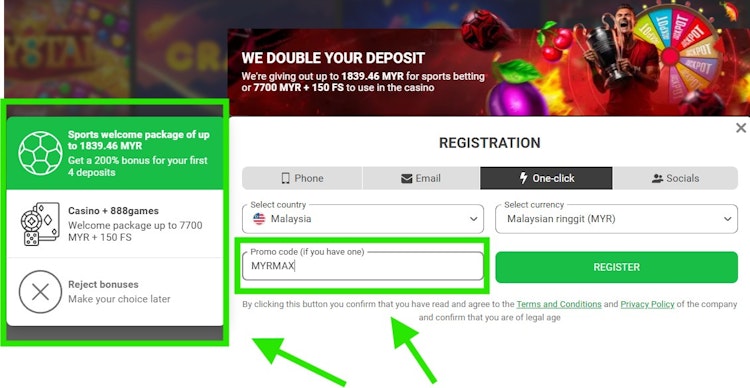 888starz Malaysia One-Click Registration With a Promo Code