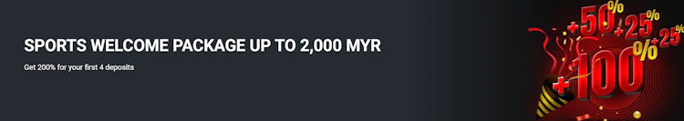 888starz sports welcome package banner offering up to 2,000 MYR with 200% bonus on the first four deposits