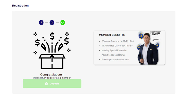 AW8 registration complete screen with member benefits