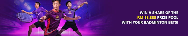 Dafabet badminton betting promotion offering a share of an RM 18,888 prize pool