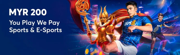 BK8 You Play We Pay promotion offering RM 200 cashback on sports and esports