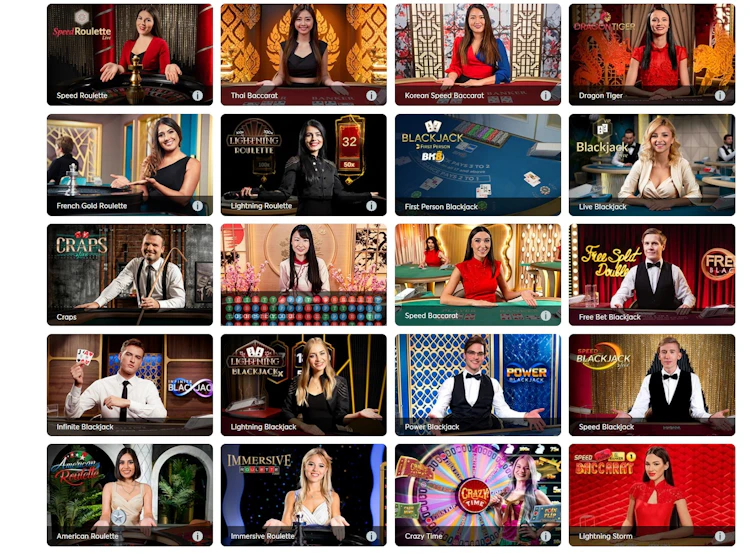 BK8 Malaysia live casino lobby with Evolution tables including Speed Baccarat, Lightning Roulette and Crazy Time
